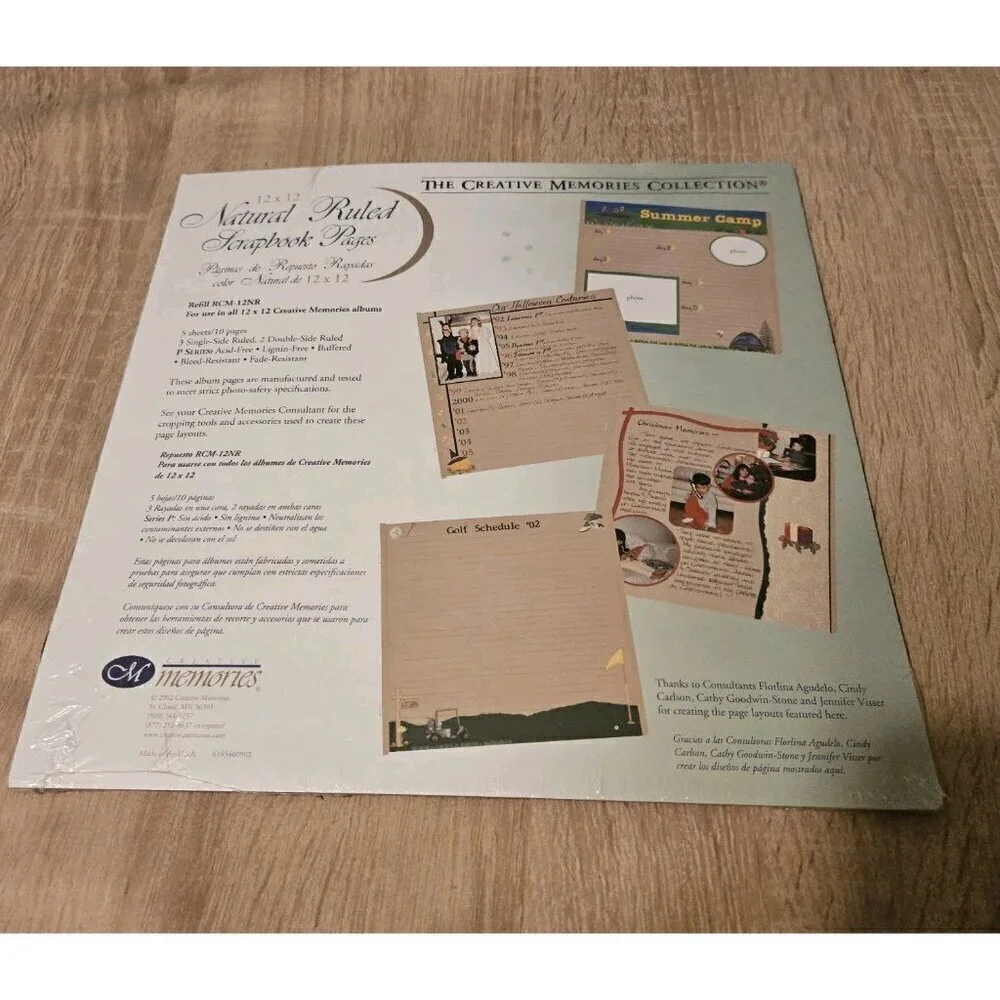 Creative Memories 12x12 Natural Ruled Pages Refills 5 Pages Brand New Sealed